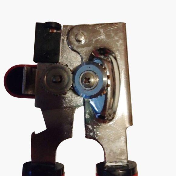 Farberware Heavy Duty Can Opener Vintage Swing Away Soft Grip Red Handles USA - Picture 5 of 7